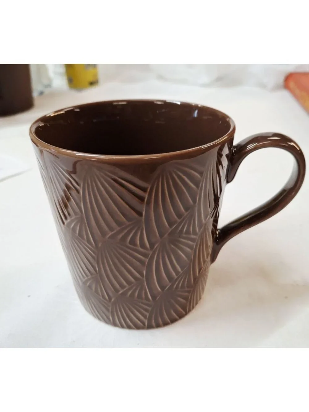 Starbucks Brown Embossed 16 Oz Mug By Design House Stockholm 2009 Edition Microw